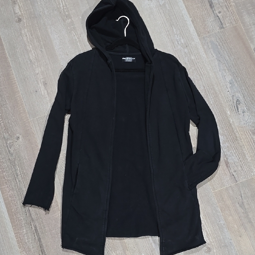 Black Hooded Cardigan